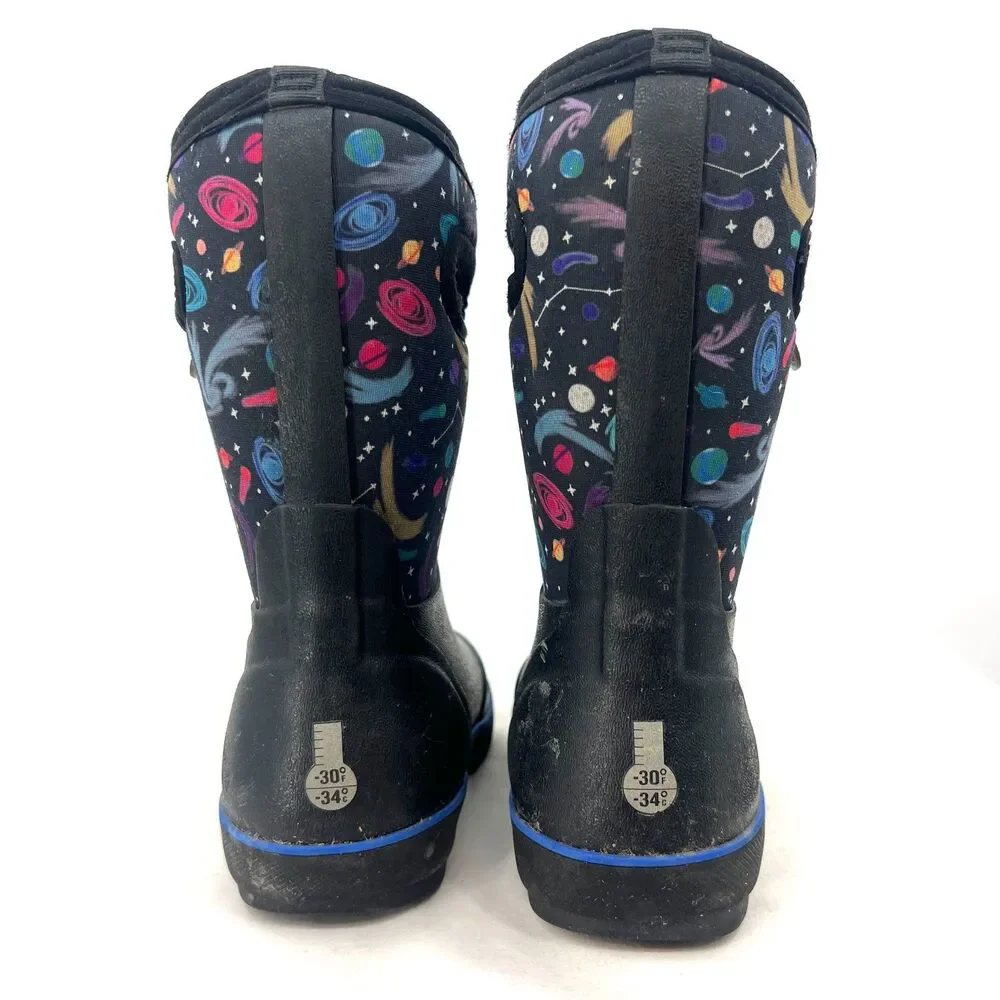 BOGS Classic II Kids Space Galaxy Waterproof Insulated Winter Boots Size 11